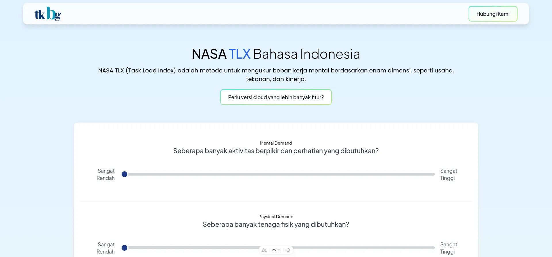 Preview Image of NASA TLX