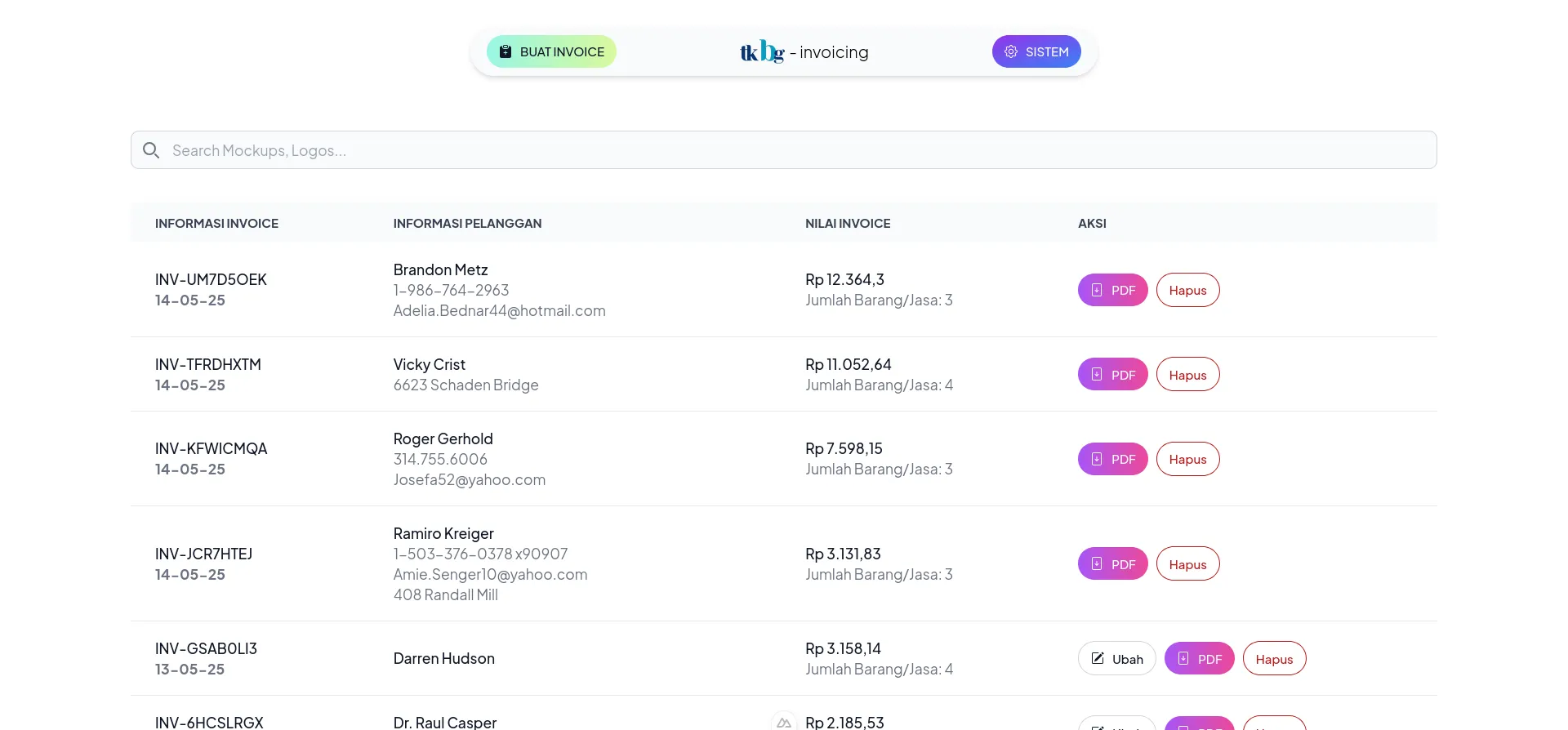Preview Image of Takambang Invoicing
